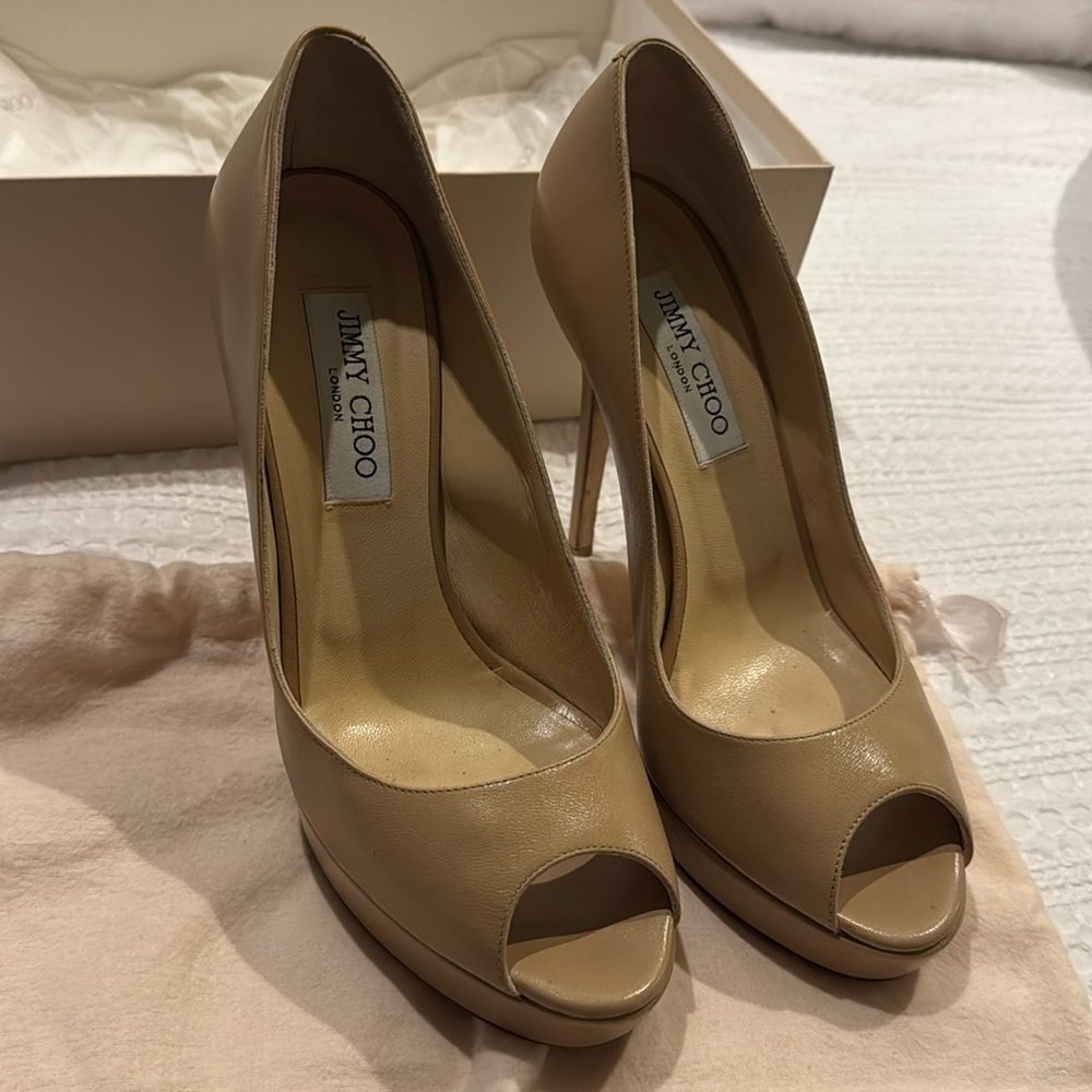 Jimmy Choo Nude platform heels